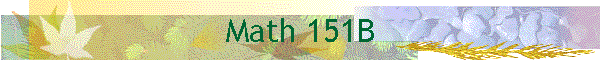 Math 151B