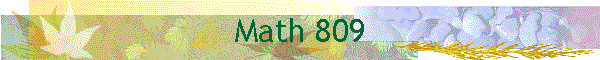 Math 809